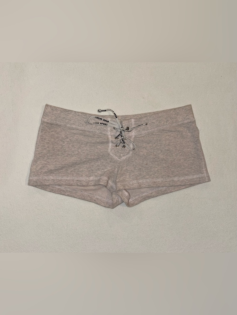 Bebe Sport Y2K Low Rise Taupe Micro Athletic Shorts